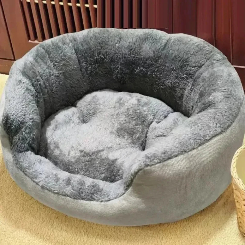 Velvet Comfort Round Bed for Cats and Small Dogs